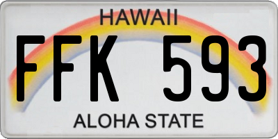 HI license plate FFK593