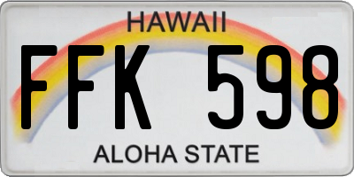 HI license plate FFK598