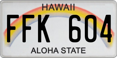 HI license plate FFK604
