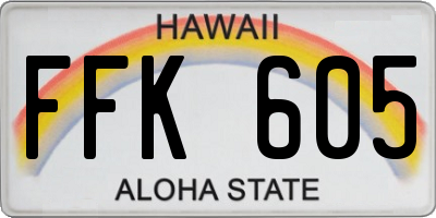 HI license plate FFK605