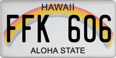 HI license plate FFK606