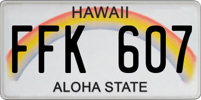 HI license plate FFK607