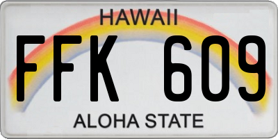 HI license plate FFK609