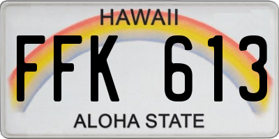 HI license plate FFK613