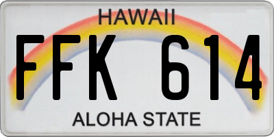 HI license plate FFK614