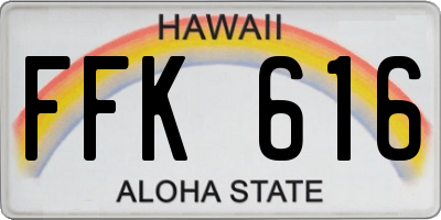 HI license plate FFK616