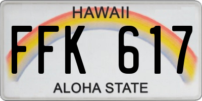 HI license plate FFK617