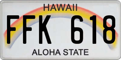 HI license plate FFK618
