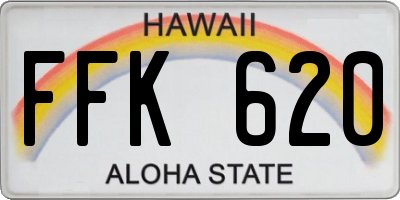 HI license plate FFK620