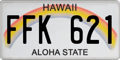 HI license plate FFK621