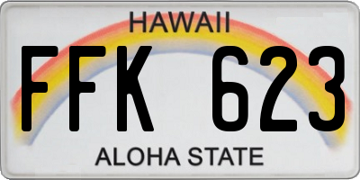 HI license plate FFK623