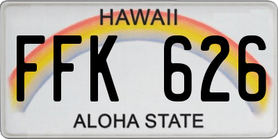 HI license plate FFK626