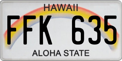 HI license plate FFK635