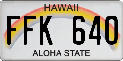 HI license plate FFK640
