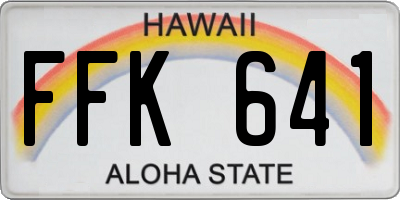 HI license plate FFK641