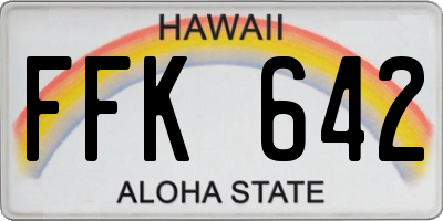 HI license plate FFK642