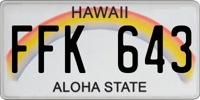 HI license plate FFK643