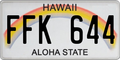 HI license plate FFK644