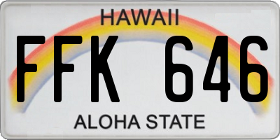 HI license plate FFK646