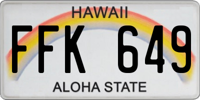 HI license plate FFK649