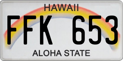 HI license plate FFK653