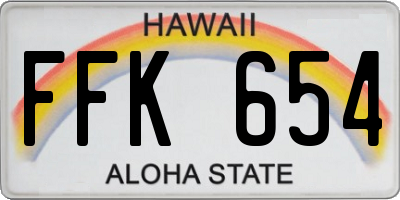HI license plate FFK654