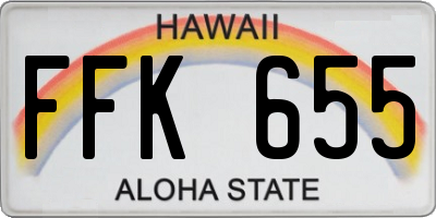 HI license plate FFK655