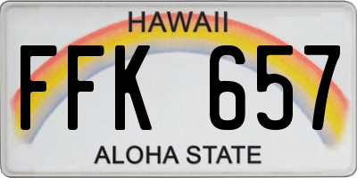 HI license plate FFK657