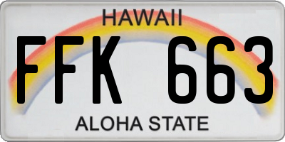 HI license plate FFK663