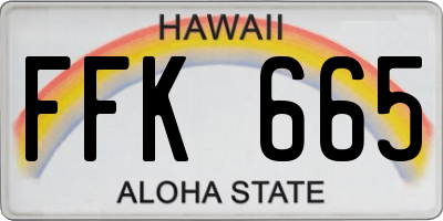 HI license plate FFK665
