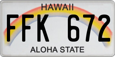 HI license plate FFK672