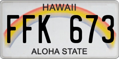 HI license plate FFK673