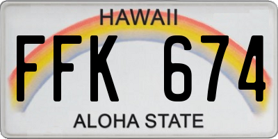 HI license plate FFK674