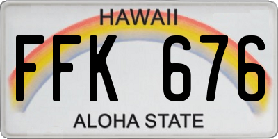HI license plate FFK676
