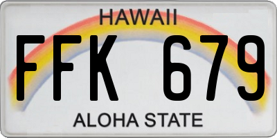 HI license plate FFK679