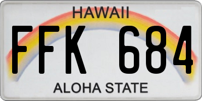 HI license plate FFK684