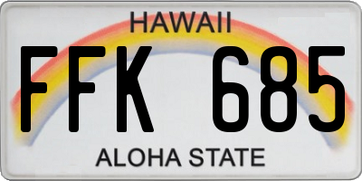 HI license plate FFK685