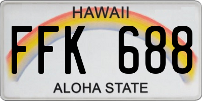 HI license plate FFK688