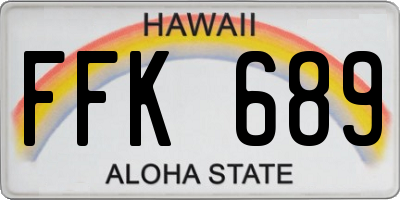 HI license plate FFK689