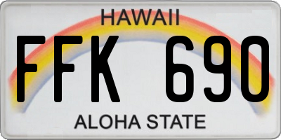 HI license plate FFK690