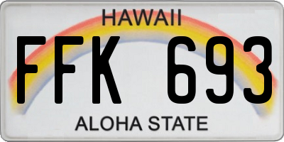 HI license plate FFK693