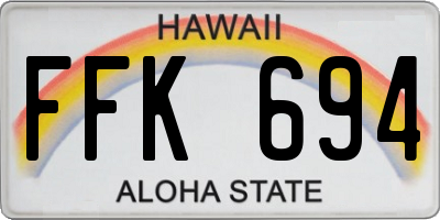 HI license plate FFK694