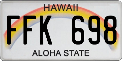 HI license plate FFK698