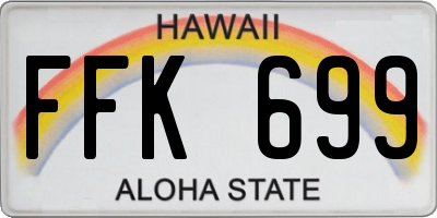 HI license plate FFK699