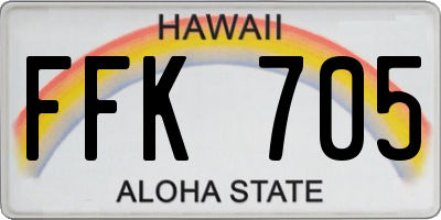 HI license plate FFK705