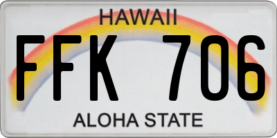 HI license plate FFK706