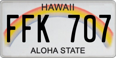 HI license plate FFK707