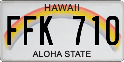 HI license plate FFK710