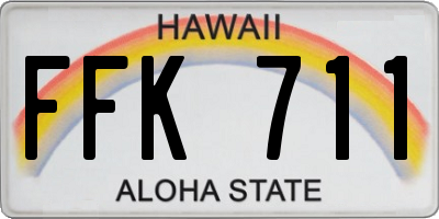HI license plate FFK711