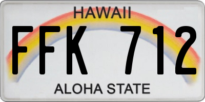 HI license plate FFK712